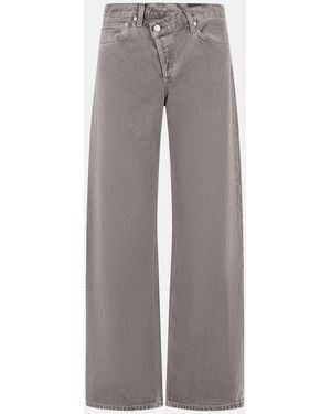 Agolde Arc Criss Cross Cotton Jeans - Gray
