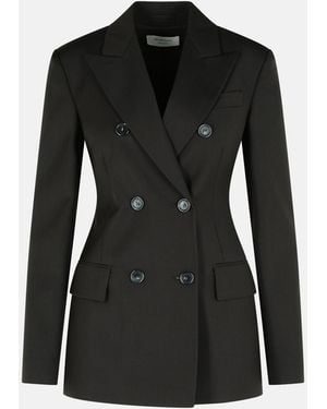 Sportmax 'Adamo' Dark Virgin Wool Blazer - Black
