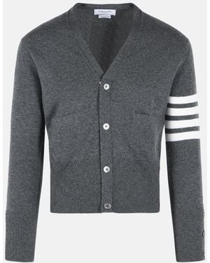 Thom Browne 'Classic 4 Bar' Cashmere Cardigan - Gray