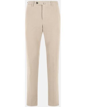 PT Torino Slim Fit' Cotton Pants - Natural