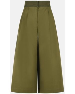Zimmermann Pleated Culotte Palazzo Pants - Green