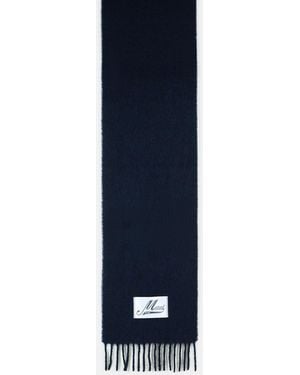 Marni Dark Brushed Alpaca Blend Scarf - Blue
