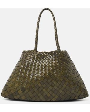 Dragon Diffusion 'Santa Croce Big' Khaki Leather Bag - Green
