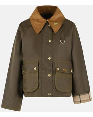 Barbour 'Modern Spey' Waxed Cotton Jacket - Green