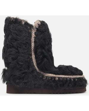 Mou 'Eskimo 24' 'Mocha' Fur Ankle Boots - Black