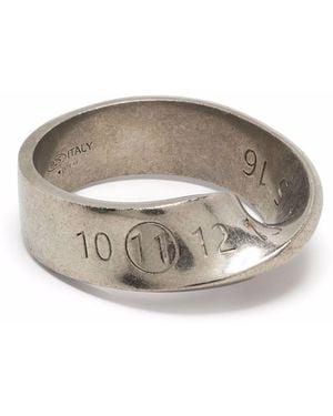 Maison Margiela Logo Twisted Number Ring - Gray
