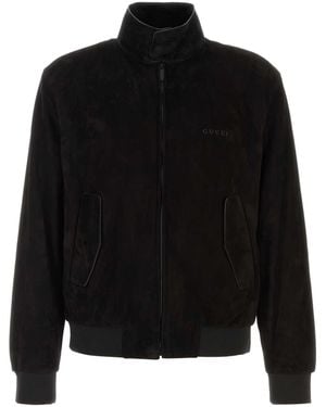 Gucci Suede Bomber Jacket - Black