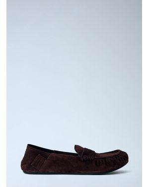 Acne Studios Suede Saddle Loafers - White