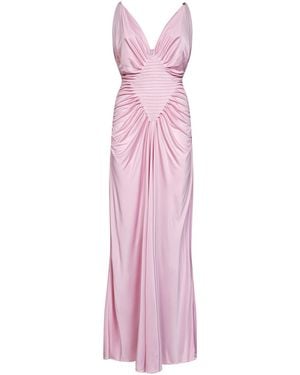 Versace Pastel Liquid Viscose Jersey Evening Dress - Pink