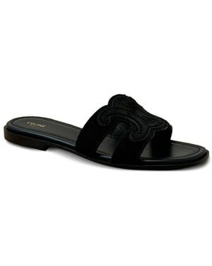 Celine Marina Suede Leather Sandals - Black