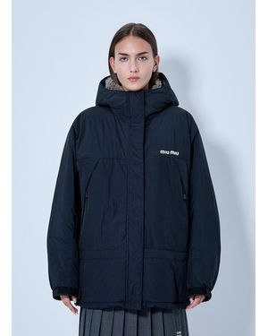 Miu Miu Pongé Down Jacket - Blue