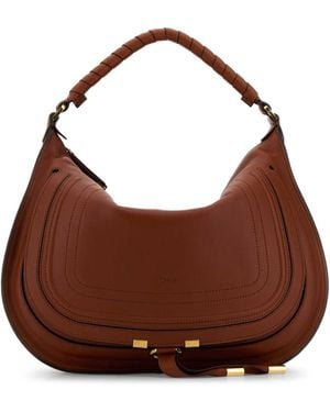 Chloé Caramel Leather Marcie Shoulder Bag - Brown