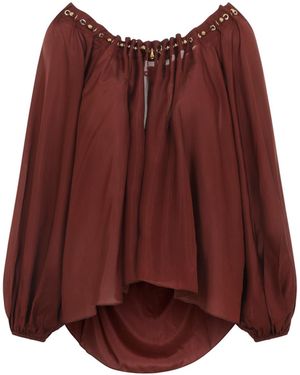 Zimmermann Aster Silk Blouse - Red