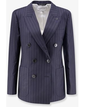 Givenchy Double-Breasted Wool Blazer - Blue