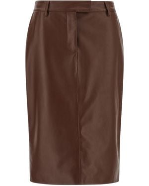 GIUSEPPE DI MORABITO Leather Skirt Skirts - Brown