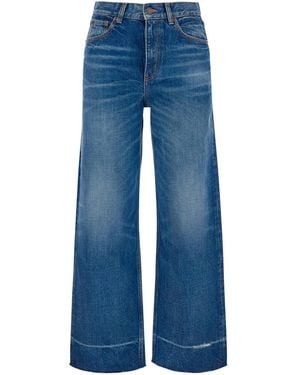 Chloé Chloé Jeans With Logo Patch On The Back And Faded Effect - Blue