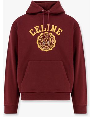 Celine Blason Celin Loose Fit Cotton Sweatshirt - Red