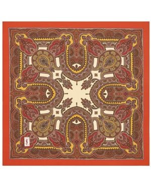Saint Laurent Square Scarf - Brown