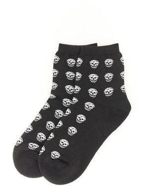 McQueen Short Skull Sock - Black