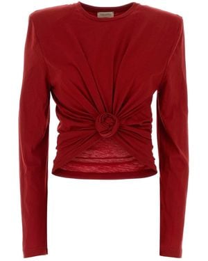 Magda Butrym Cotton Blend T-Shirt - Red