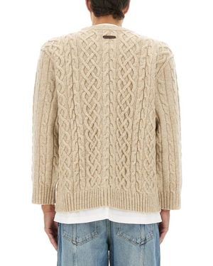 Moschino Pullover With T-Shirt - Natural