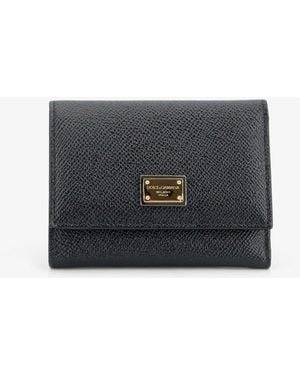 Dolce & Gabbana Hammered Leather Wallet - Gray