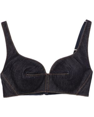 Givenchy Denim Cotton Bra Top - Black