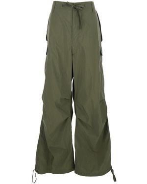 P.A.R.O.S.H. Cargo Pants With Drawstring Waist And Pockets - Green