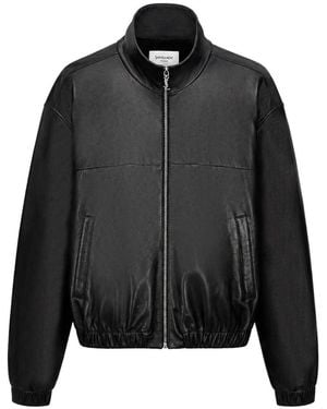 Saint Laurent Cassandre Lambskin Jacket - Black