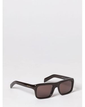 Prada Acetate Sunglasses With Dark Lenses And Contrast Logo - Brown