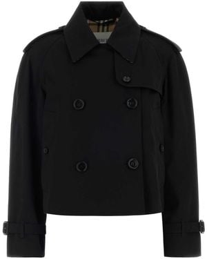 Burberry Black Cotton Myfair Trench Coat