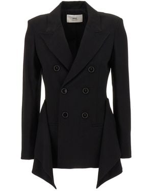 Ami Paris Clothing Blazers & Gilets - Black