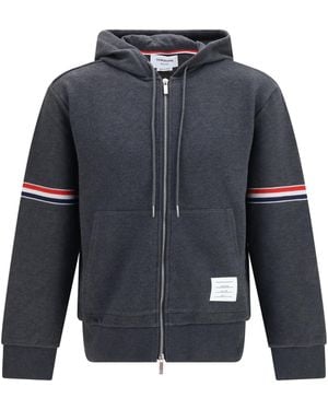 Thom Browne Classic Loopback 4-Bar Zip-Up Hoodie - Blue