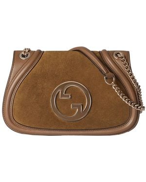Gucci Handbag With Double G Plaque On The Front And Adjustable And Removable Chain-Link Shoulder Strap - Brown
