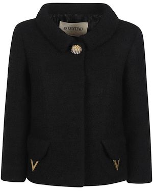 Valentino Vlogo Signature Wool Jacket - Black