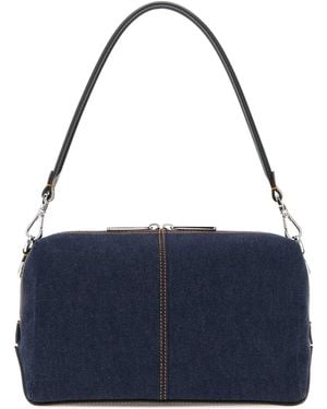 Fendi Denim Medium Lui Shoulder Bag - Blue