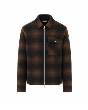 Moncler Checked Jersey Zip Jacket - Black