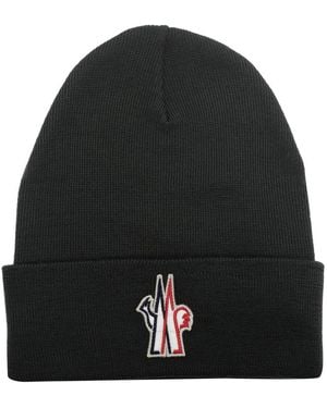 Moncler Logo Patch Beanie - Black