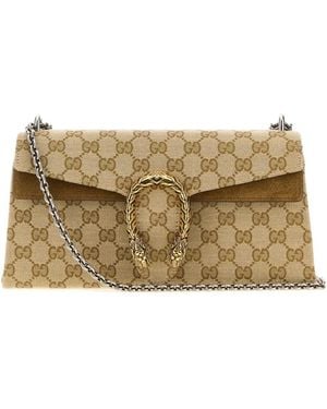 Gucci Gg Fabric Medium Dionysus Shoulder Bag - Natural