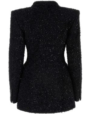 Balenciaga Chic Tweed Button-Up Jacket - Black
