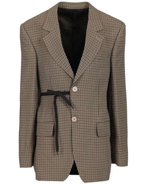 Balenciaga Tailored Wrap Jacket - Brown