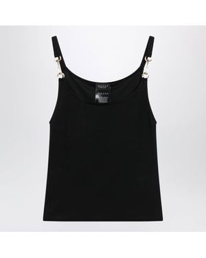 Gucci Viscose Crãªpe Jersey Top With Horsebit Detail - Black