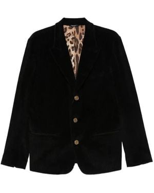 Dolce & Gabbana Ribbed Blazer - Black