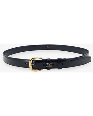 Celine Vivienne Leather Belt - White