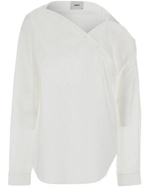 Coperni 'Heart' Shirt With Asymmetric Buttons And Chest Pocket - White