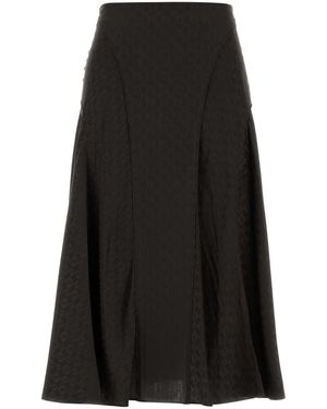 Fendi Embroidered Silk Skirt - Black
