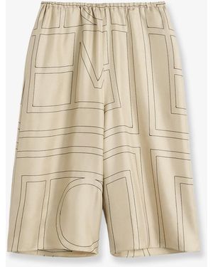 TOTEME Organic Silk Bermuda Shorts - Natural