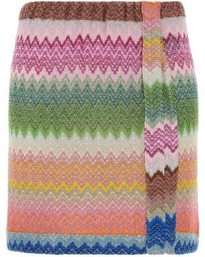 Missoni Zig-Zag Motif Mini Skirt - Pink
