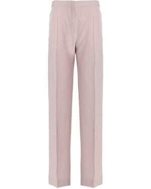 Jil Sander Tailored Viscose-Silk Blend Pants - Pink