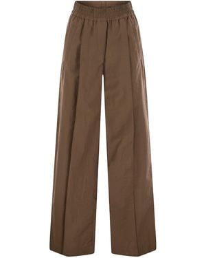 Brunello Cucinelli Loose Fit Cotton Pants - Brown